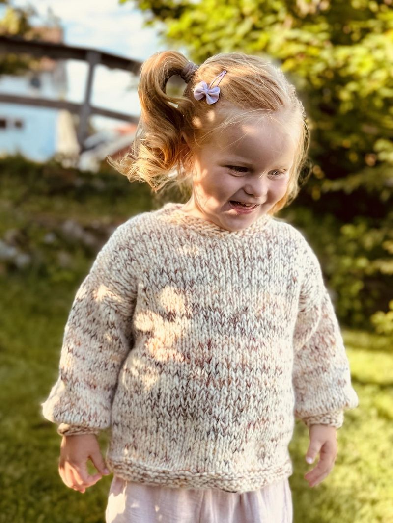 Smoothie genser, junior. Garnpakke.